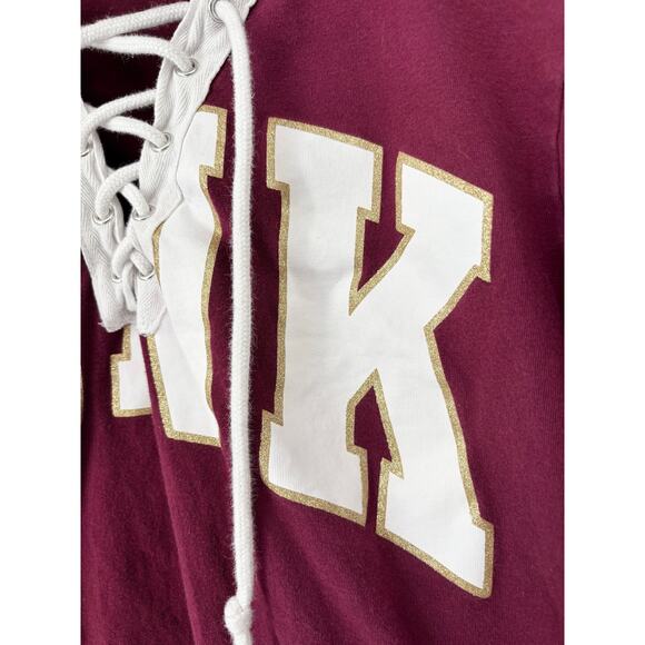 PINK by Victoria's Secret Maroon Campus Logo Tee Size M - Picture 5 of 7
